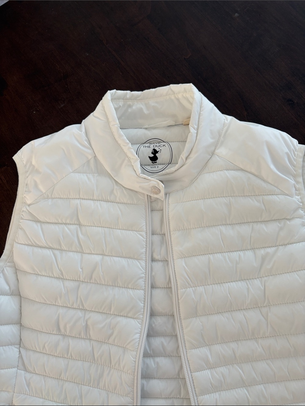 SAVE THE DUCK Women's White Quilted Puffer Vest